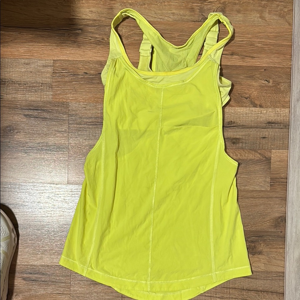 Lululemon Athletica Yellow Fitted Cut Out Tank Top